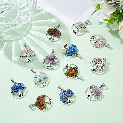 4 Sets 5 Styles Natural Mixed Stone Pendants&nbsp;G-PH0001-99