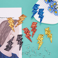 DIY Imitation Leather Lightning Bolt Dangle Earring Making Kits&nbsp;DIY-TA0010-70B