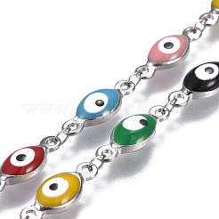 304 Stainless Steel Enamel Chains&nbsp;CHS-P006-08P-B
