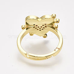 Adjustable Brass Micro Pave Cubic Zirconia Finger Rings&nbsp;RJEW-S044-062A