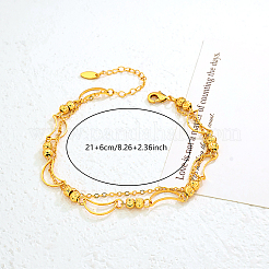 Vintage Beach Brass Moon Link Chain Double Layer Anklets for Women&nbsp;ZY2637