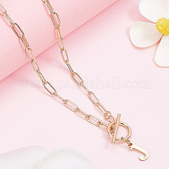 304 Stainless Steel Letter Pendant Necklaces&nbsp;NJEW-LP0001-52J-G