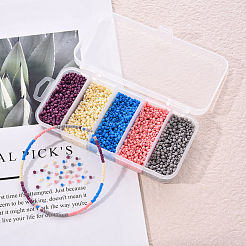 90G 5 Colors 12/0 Baking Paint Glass Seed Beads&nbsp;SEED-YW0001-14A