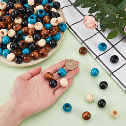 4 Colors Wood Large Hole Beads&nbsp;WOOD-FG0001-52