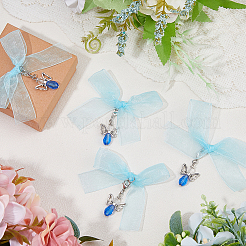 10Pcs Angel Glass & Alloy Pendant Decorations&nbsp;PALLOY-AB00155