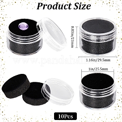 Round Jewelry Clear Plastic Loose Diamond Storage Box&nbsp;CON-WH20003-01B-01
