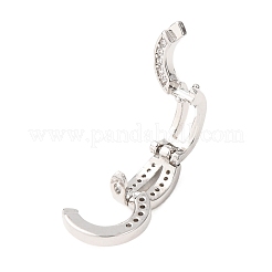 Brass Micro Pave Cubic Zirconia Clear Cubic Zirconia Twister Clasps&nbsp;KK-B196-01G