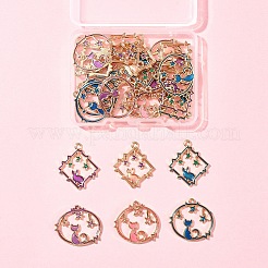 24Pcs 6 Styles Alloy Enamel Pendants&nbsp;FIND-FS0002-67