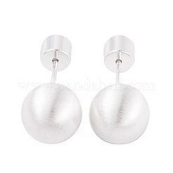 Round Ball Drawbench Brass Ear False Plugs for Women&nbsp;LS-EJEW-G391-24D-S