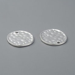 Alloy Blank Flat Round Hammered Pendants&nbsp;PALLOY-M031-07S