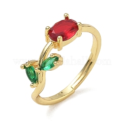 Flower Brass Glass Adjustable Finger Rings&nbsp;GL-CBA18A7-01G-03