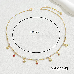 Elegant Ocean Style Brass Clear Cubic Zirconia Turtle Shell Pendant Bib Necklaces for Women Beach Wear&nbsp;RD4972