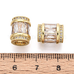 Brass Micro Pave Cubic Zirconia Beads&nbsp;KK-P237-02G