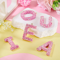 5Pcs 5 Styles Handmade Polymer Clay Rhinestone Big Pendants&nbsp;FIND-BT0001-39D