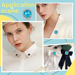 10Pcs Alloy Glass Rhinestone Brooches&nbsp;AJEW-PH01689