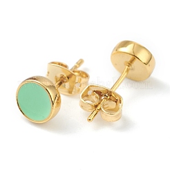 Golden Plated Brass Enamel Stud Earrings&nbsp;EJEW-L234-041B