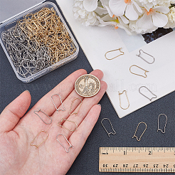 170Pcs 2 Styles 304 Stainless Steel Hoop Earrings Findings Kidney Ear Wires&nbsp;STAS-ME0002-41