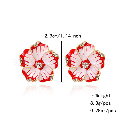 Zinc Alloy Enamel & Crystal Rhinestone Stud Earrings&nbsp;WGA6D06-02