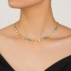 Stainless Steel Enamel Colorful Butterlfy Link Chain Necklaces for Women&nbsp;KS8848