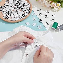 156Pcs 2 Colors Letter A~Z Embroidery Thread on Patches&nbsp;PATC-NB0001-57B