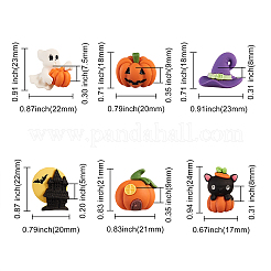 30Pcs 6 Style Resin Cabochons Halloween Theme&nbsp;RESI-CJ0001-194