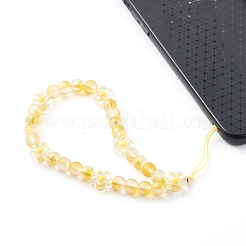 Frosted Round Spray Painted Glass Beaded Mobile Straps&nbsp;HJEW-JM00467-04