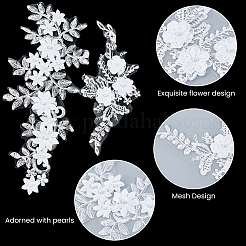 4Pcs 2 Styles Flower Polyester Embroidery Sew on Ornament Accessories&nbsp;PATC-GF0001-99