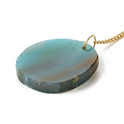 Natural Aquamarine Chips & Agate Slice Suncatcher&nbsp;AJEW-C048-01E