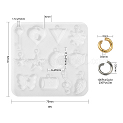 1Pc DIY Pendant Silicone Molds&nbsp;DIY-CJ0002-10