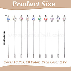 10Pcs Handmade Flower Printed Porcelain Brooches&nbsp;JEWB-CP00006