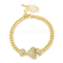 Brass Micro Pave Cubic Zirconia Bracelets&nbsp;BJEW-S158-02G-A