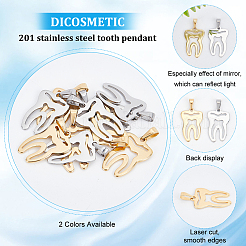 12Pcs 2 Color 201 Stainless Steel Pendants&nbsp;FIND-DC0001-59