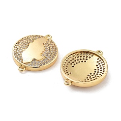 Rack Plating Brass Micro Pave Clear Cubic Zirconia Honduras Map Links Connector Charms&nbsp;KK-C063-23G