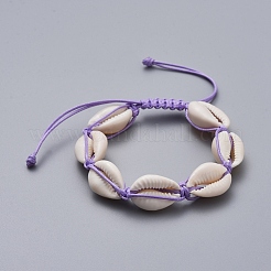 Natural Cowrie Shell Braided Beads Bracelets&nbsp;BJEW-JB05057