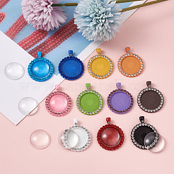 DIY Flat Round Pendant Making Kits&nbsp;DIY-TA0008-46