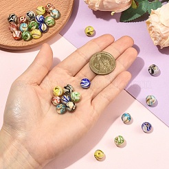 30Pcs 6 Colors Handmade Gold Sand Lampwork Beads&nbsp;LAMP-YW0004-21