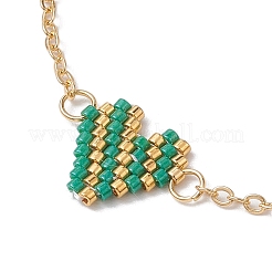 Glass Seed Beads Heart Link Bracelets&nbsp;BJEW-MZ00093-02