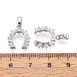 Brass Micro Pave Clear Cubic Zirconia Pendants&nbsp;KK-T080-75P