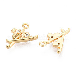 Brass Pave Cubic Zirconia Charms&nbsp;KK-N263-107G