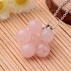 Flower Natural Gemstone Pendant Necklaces&nbsp;NJEW-JN01554