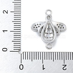 Rack Plating Brass Micro Pave Clear Cubic Zirconia Bee Connector Charms&nbsp;KK-A234-072P