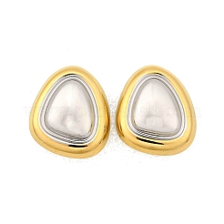 304 Stainless Steel Two Tone Triangle Stud Earrings&nbsp;EJEW-Z116-03GP-01