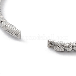 Non-Tarnish 304 Stainless Steel Grooved Hinged Bangles&nbsp;BJEW-P313-02P