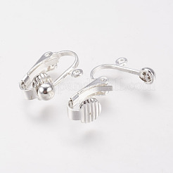 Brass Clip-on Earring Findings&nbsp;KK-E491-S
