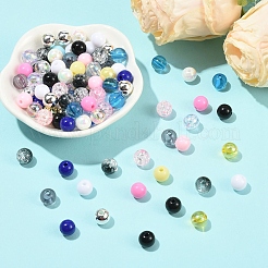 350Pcs 7 Colors Transparent  & Opaque Acrylic Beads&nbsp;MACR-YW0004-79