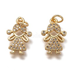 Brass Micro Pave Clear Cubic Zirconia Pendants&nbsp;ZIRC-B002-58G
