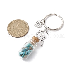 5Pcs 5 Styles Glass Wishing Bottle Pendant Keychains&nbsp;KEYC-JKC00717