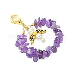 Natural Amethyst & Red Jasper & Sunstone &  Synthetic Turquoise Pendant Decoration&nbsp;HJEW-JM02895