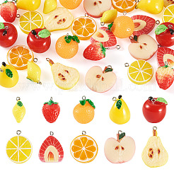 30Pcs 10 Styles Opaque Resin Pendants&nbsp;RESI-TA0005-60