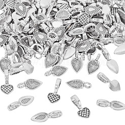 150Pcs 3 Styles Tibetan Style Alloy Glun-on Flat Pad Bails for Pendants Making&nbsp;TIBEP-TA0001-48